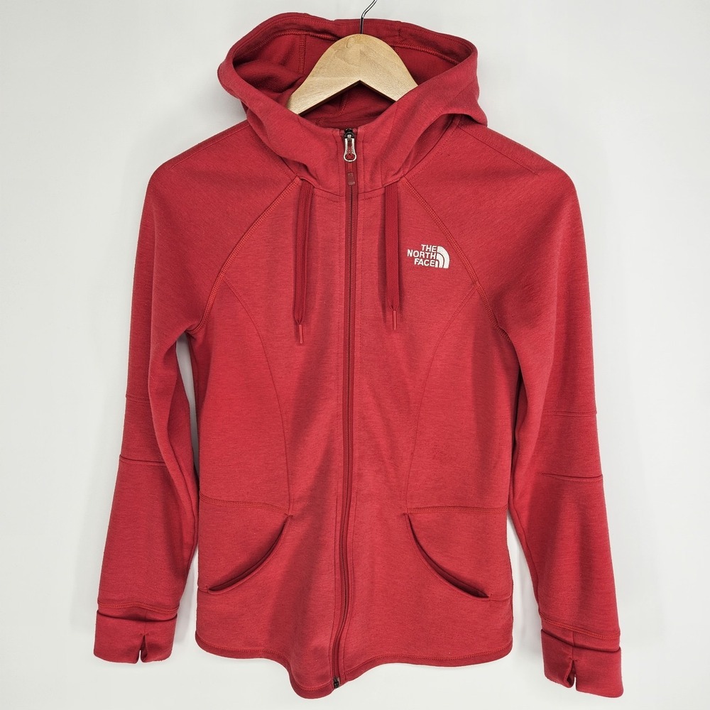 The North Face Red Full-Zip Hooded Sweatshirt
